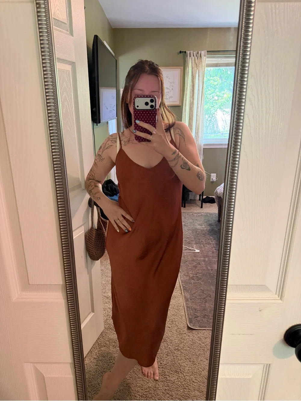 Wilfred Rust-Brown Slip Midi Dress - Picture 5 of 5